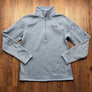 Patagonia Better Sweater 1/4 Zip Pullover Womens Medium Blue Heather Fleece